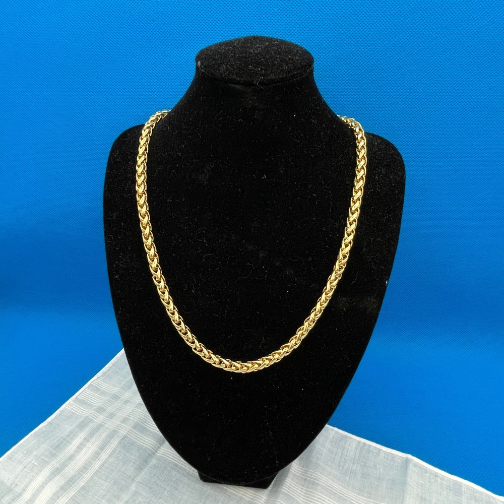 Jones New York Gold Tone Women 17.5" Thick Wheat Chain Toggle Necklace
